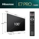 Hisense 100" E7NQ Pro, 4K Ultra HD 3840x2160, QLED, 144Hz