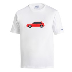Lancia Delta HF T-Shirt - Λευκό / Κόκκινο