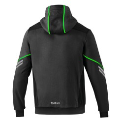 Sparco Colorado Φούτερ με Κουκούλα και Πλήρες Φερμουάρ - Γκρι / Πράσινο